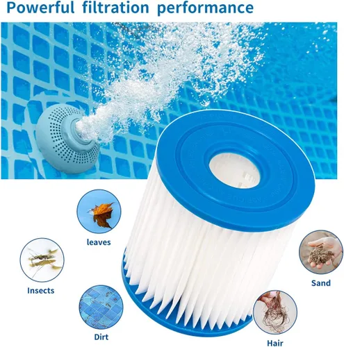Vista 3 de WuYan Filtros de repuesto para bañera de hidromasaje Intex, filtro de bomba de piscina 28601/28602 para Intex tipo H 29007E Set cartucho de filtro