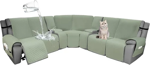 Vista 109 de Fundas de terciopelo 10% impermeables para sofá modular reclinable en forma de L, 1 pieza, fundas acolchadas para sofá reclinable esquinero, juego