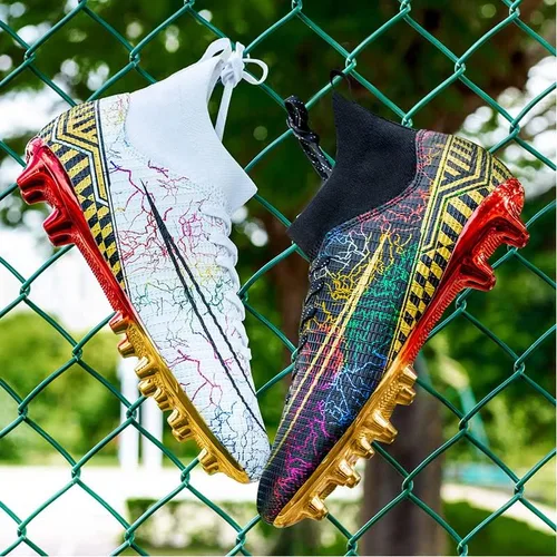 Vista 2 de LIULIULIFE Tacos de fútbol para hombre, zapatos de fútbol para entrenamiento profesional para jóvenes, zapatos deportivos para hombre, zapatos
