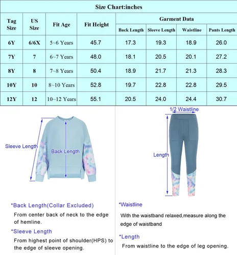 Vista 6 de Danna Belle Conjunto deportivo de 2 piezas para niñas, talla 5-12