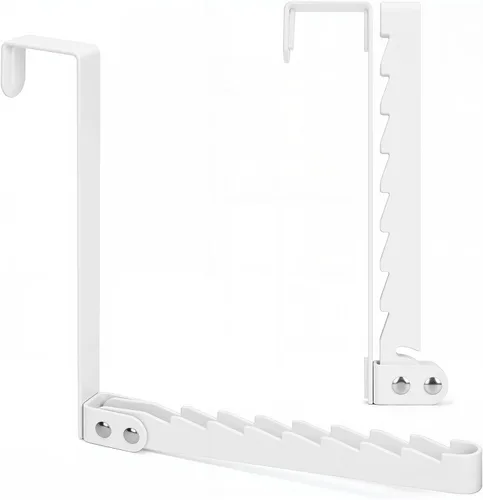 Vista 10 de FYY Ganchos para colgar sobre la puerta, 1 paquete plegable plegable sobre la puerta, estante organizador para ahorrar espacio, colgador
