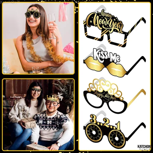 Vista 7 de KatchOn, Gafas de Año Nuevo 2025 – Paquete de 12 Gafas de Feliz Año Nuevo 2025, decoraciones de Año Nuevo 2025 Gafas de Año Nuevo 2025
