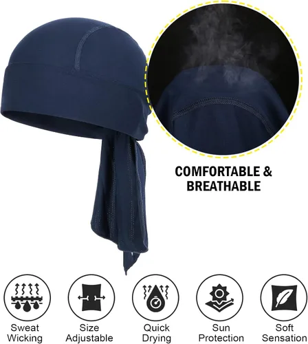 Vista 2 de MELASA Cooling Do Rags - Forro para casco de calavera, bandanas para hombres, correr, ciclismo, motocicleta