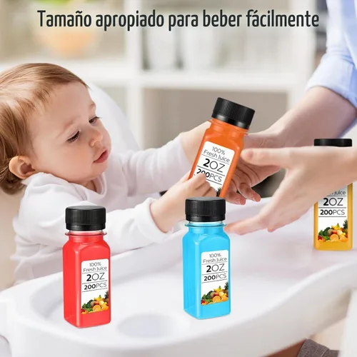 Vista 7 de Sliner Botellas de plástico pequeñas de 2 onzas con tapas, a prueba