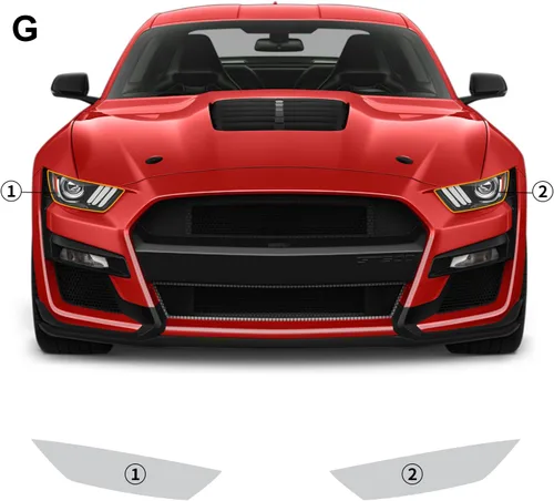Vista 2 de Película protectora de pintura transparente precortada para automóvil autoadhesiva para Ford Mustang Shelby GT500 2021-2022 a prueba de lluvia
