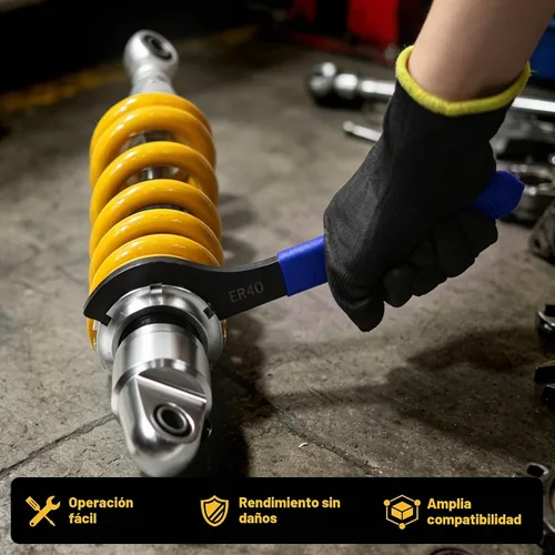 Vista 2 de Juego de 4 Piezas de Llaves Universales para Coilover, Llaves de Amortiguador Ajustables para Ajustes de Coilover de la Mayoría de Automóviles y Azul