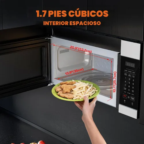 Vista 6 de Empava Microondas de 1.7 pies cúbicos sobre la gama, 1000 W, plata, EMPV-30OTR01 Sensor cooking, auto menus, 2-speed 300 CFM venting fan, 10 power