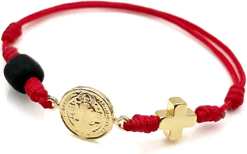 Vista 6 de St Benedict Red String Bracelet for de New Family Member Genuine Azabache Jet Stone Welcome to the World