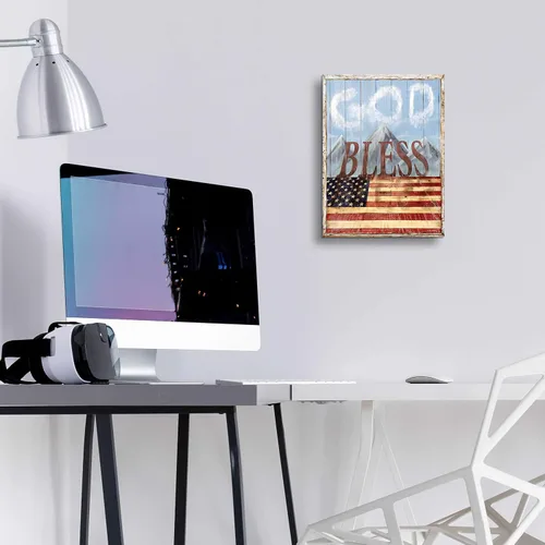 Vista 4 de Epic Art 'God Bless America' de Ed Wargo, arte de pared de cristal acrílico, 12 x 16 pulgadas