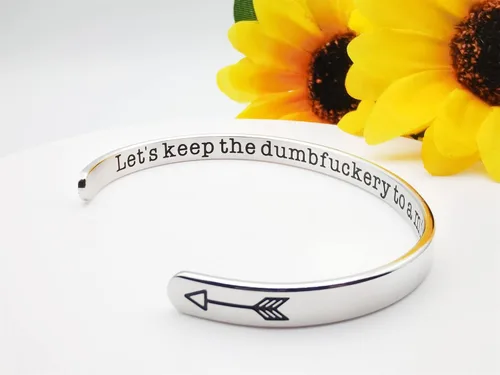 Vista 100 de Pulseras inspiradoras para mujer, joyería de acero inoxidable, con refranes, pulsera motivacional con mensaje oculto, pulseras grabadas para mejor