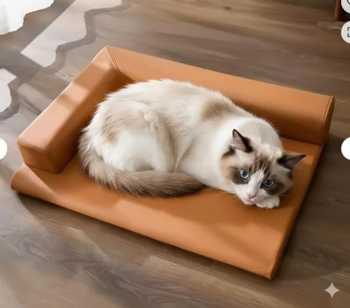 Vista 5 de Cama ortopédica para perros de tamaño pequeño a mediano, sofá lavable en forma de L para mascotas con funda extraíble, sofá de espuma viscoelástica