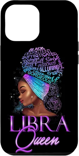 Vista 26 de Purple Libra Queen African American Woman Septiembre Octubre Funda para iPhone 17