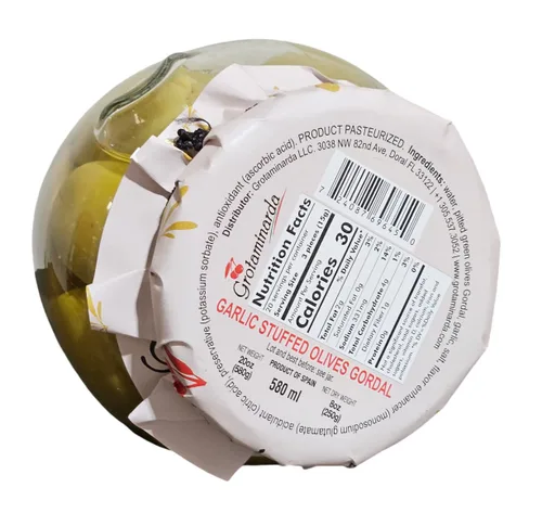 Vista 7 de Grotaminarda Aceitunas Gordal rellenas de ajo Aceituna Rellena de Ajo 20oz/580grs (20 oz 1-Pack)