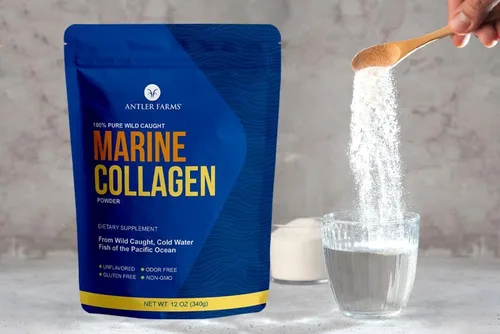 Vista 2 de Antler Farms - Polvo de colágeno marino 100% puro y limpio de Wild Caught Pacific Snapper, 12 onzas – Soluble en líquidos fríos o calientes