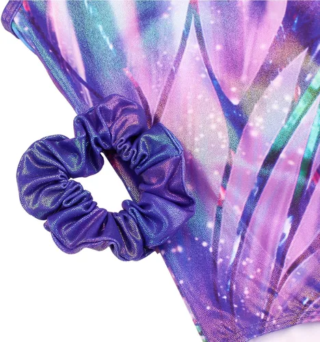 Vista 17 de MODAFANS Leotardos de gimnasia para niñas brillantes para bailar ballet, pantalones cortos con espalda cruzada