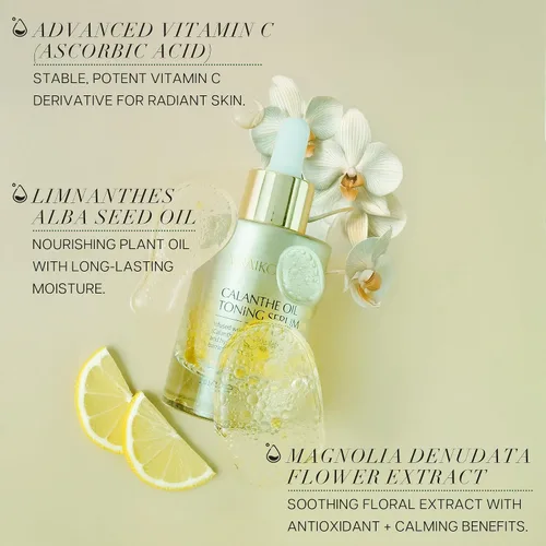 Vista 6 de VRAIKO Gua Sha - Suero de aceite facial 1er producto de orquídea Calanthe de gran altitud Desintoxicación, regordete, antioxidante, calmante