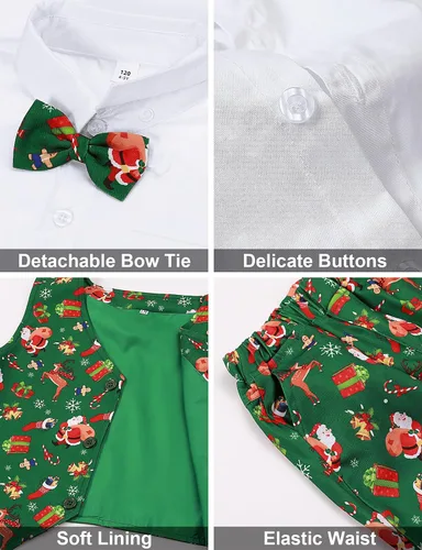 Vista 118 de A&J DESIGN Conjunto de traje de caballero para niños pequeños, 3 piezas, camisas, chaleco y pantalones