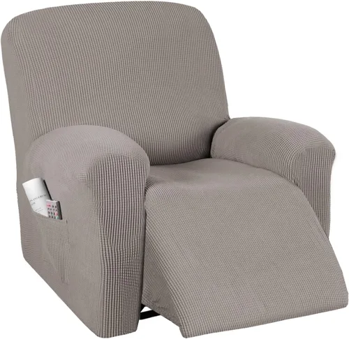Vista 9 de PrinceDeco Funda para silla reclinable, 1 pieza, funda elástica para silla reclinable, protector de muebles con parte inferior elástica para silla