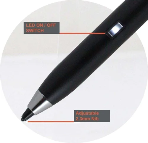 Vista 2 de Bolígrafo digital activo negro de punta fina compatible con Vankyo MatrixPad S30 10" Android Tablet