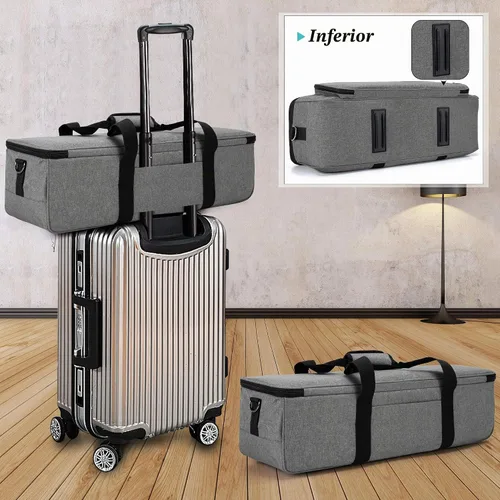 Vista 4 de LUXJA Bolsa de transporte para máquinas troqueladoras Cricut y suministros Gris