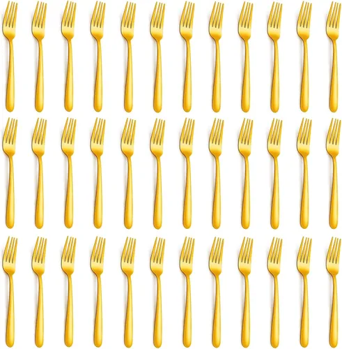 Vista 8 de 24-Piece Dinner Forks Set - 7.1 Inches Stainless Steel Forks Silverware, Durable Table Forks Set, Use for Home, Kitchen and Restaurant - Mirror