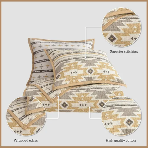 Vista 4 de Paseo Road Desert Sage - Juego de edredón tamaño individual, juego de ropa de cama rústico occidental de 2 piezas con funda de almohada, edredón