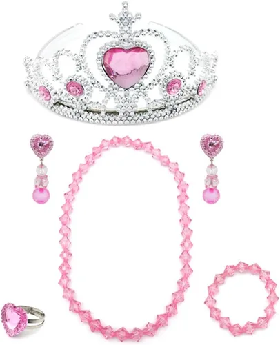 Vista 2 de Elesa Miracle Conjunto de juego de juguete para niña, tiaras, collar, pulsera, clip, aretes