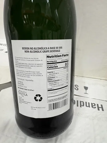 Vista 2 de Senorio de la Tautila Espumoso Blanco Vino Espumoso Blanco Espumoso 0,0% sin alcohol de España 25.4 fl oz, Certificado Halal y Vegano (1 Botella)