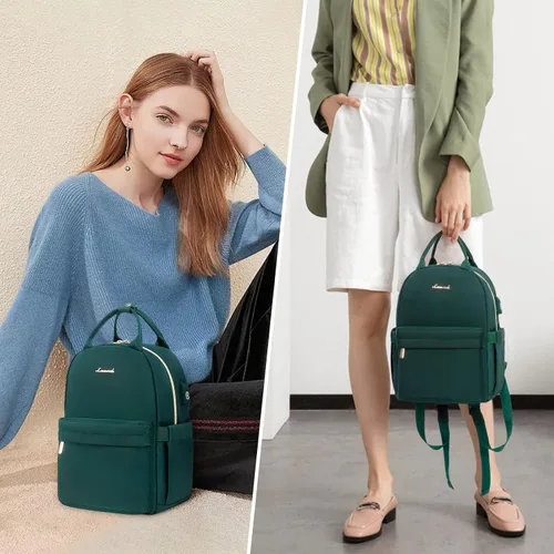 Vista 2 de LOVEVOOK Mini mochila para mujer, mochila pequeña, bonita mochila a la moda, Verde, Mochilas Daypack