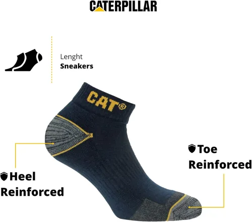 Vista 2 de 6 pares de calcetines de trabajo reforzados para hombre, prevención de accidentes, algodón