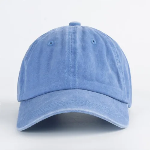 Vista 2 de LANGZHEN Gorra de béisbol unisex 100% algodón, para hombres y mujeres, de mezclilla lavada, ajustable, sombrero de papá