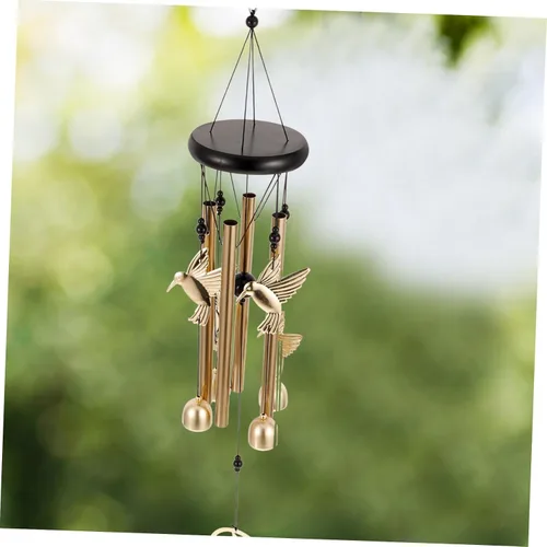 Vista 3 de Abaodam Campana de viento de colibrí para decoración al aire libre, tubos de aluminio, campana colgante de jardín para patio, campanillas de viento