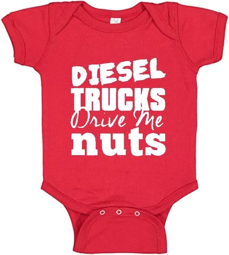 Vista 2 de Southern Sisters Deisel Trucks Drive Me Nuts Ropa para bebé niña y niño BY Gris