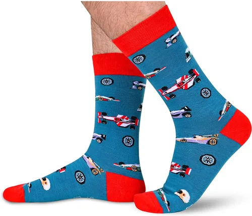 Vista 2 de SOCKFUN Calcetines de regalo para hombre con diseño de dados de póquer con dientes matemáticas Bestmen Einstein Golf Crew