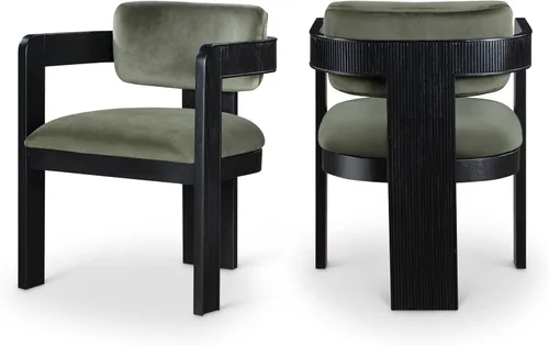 Vista 22 de Meridian Furniture Sacha - Juego de 2 sillas de comedor de terciopelo y Terciopelo coñac