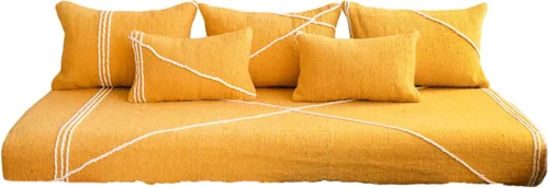 Vista 34 de arabicsofa Sofás de Suelo Coloridos de Estilo Marroquí – Cojines de Suelo Modulares Hechos a Mano (Beige 16, Sofá de Suelo de 4 pies)