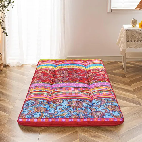 Vista 63 de MAXYOYO Colchón Japonés de Suelo Futón Colchón, Tapete de Tatami Engrosado de 4", Almohadilla para Dormir Plegable Enrollable para Niños y Niñas