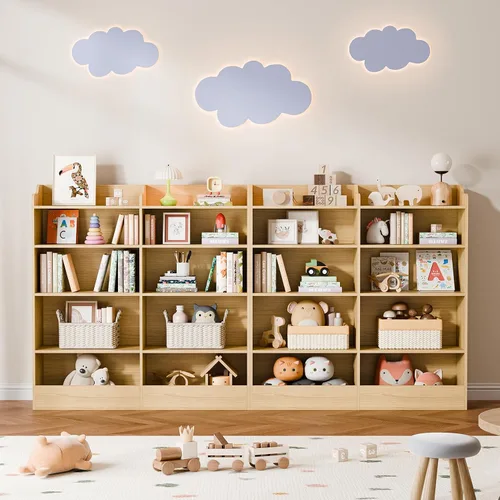 Vista 5 de Cozy Castle Organizador de almacenamiento de juguetes, estantería para niños de 5 niveles, estantería de 10 cubos para niños pequeños, armario