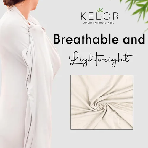 Vista 32 de K E L O R Luxury Cooling Travel Blanket - Stretchy, Lightweight Soft & Breathable Shawl Wraps for Women