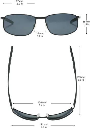 Vista 6 de ZHILE 8-base gafas de sol polarizadas con marco de metal, curvas, para hombre