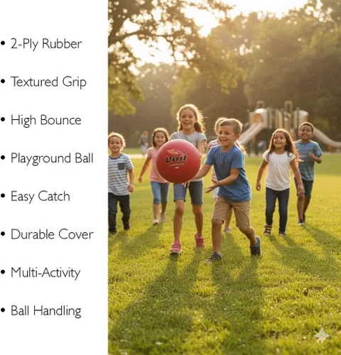 Vista 3 de Voit Pelota de juegos infantil, 13 pulgadas, color rojo