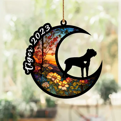 Vista 29 de Atrapasoles conmemorativo para perros, regalo de condolencia de perro de la pérdida del bulldog americano, regalos conmemorativos para los amantes