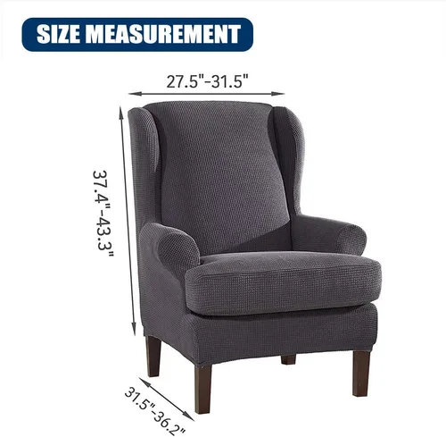 Vista 2 de Morbuy Funda para silla Wingback, fundas impermeables para silla con respaldo de ala, fundas elásticas lavables para silla con respaldo de ala