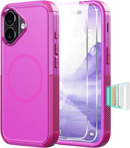 Vista 42 de Diverbox Funda para iPhone 13 [compatible con MagSafe] [con protector de pantalla] [a prueba de golpes] [a prueba de caídas] Funda de protección