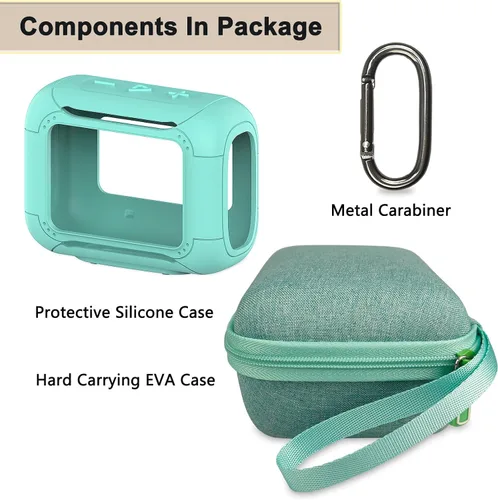 Vista 3 de Funda de silicona y funda rígida de transporte para altavoz Bluetooth portátil JBL Go 5, funda protectora para accesorios de altavoces JBL Go 5