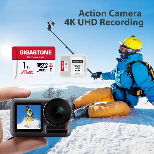 Vista 4 de GIGASTONE - Tarjeta Micro SD de 1 TB, Camera Plus, GoPro, cámara de acción, aplicación A1 Run para smartphone, compatible con Nintendo-Switch, 150