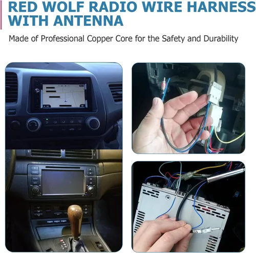 Vista 2 de RED WOLF Arnés de cable estéreo para radio de vehículo con adaptador de conector de antena compatible con Honda Fit 2007-2008 Civic 2006-2011