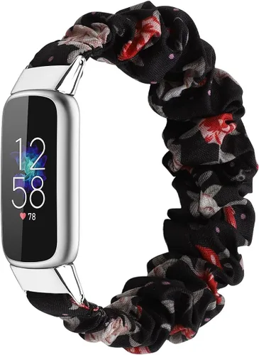 Vista 9 de Correas elásticas compatibles con Fitbit Luxe Bands, pulsera elástica de tela suave de repuesto para Fitbit Luxe Fitness Tracker, pequeña/grande
