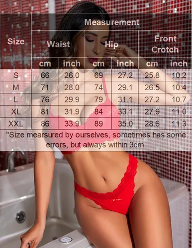 Vista 7 de Avidlove Paquete de tangas de encaje para mujer, ropa interior acanalada sexy con espalda en T para mujer