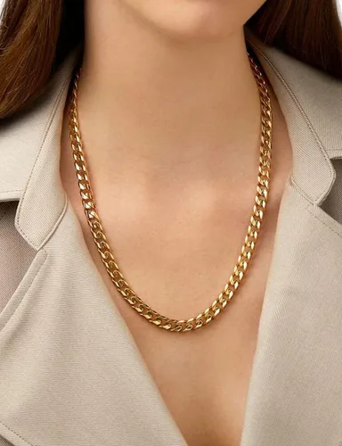 Vista 4 de Waitsoul 925 Sterling Silver Cuban Chain Lobster Clasp 7810mm SilverGold Over Cuban Link Curb Chain Necklace for Men Women Diamond Cut 16-30 Inches